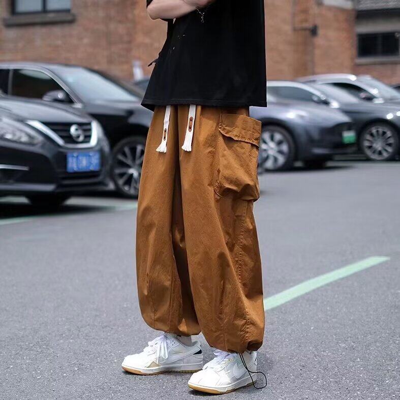 日系百搭工装裤男春秋宽松直筒休闲韩版潮牌束脚九分裤KK350-40,男装工装外套,星座911-3