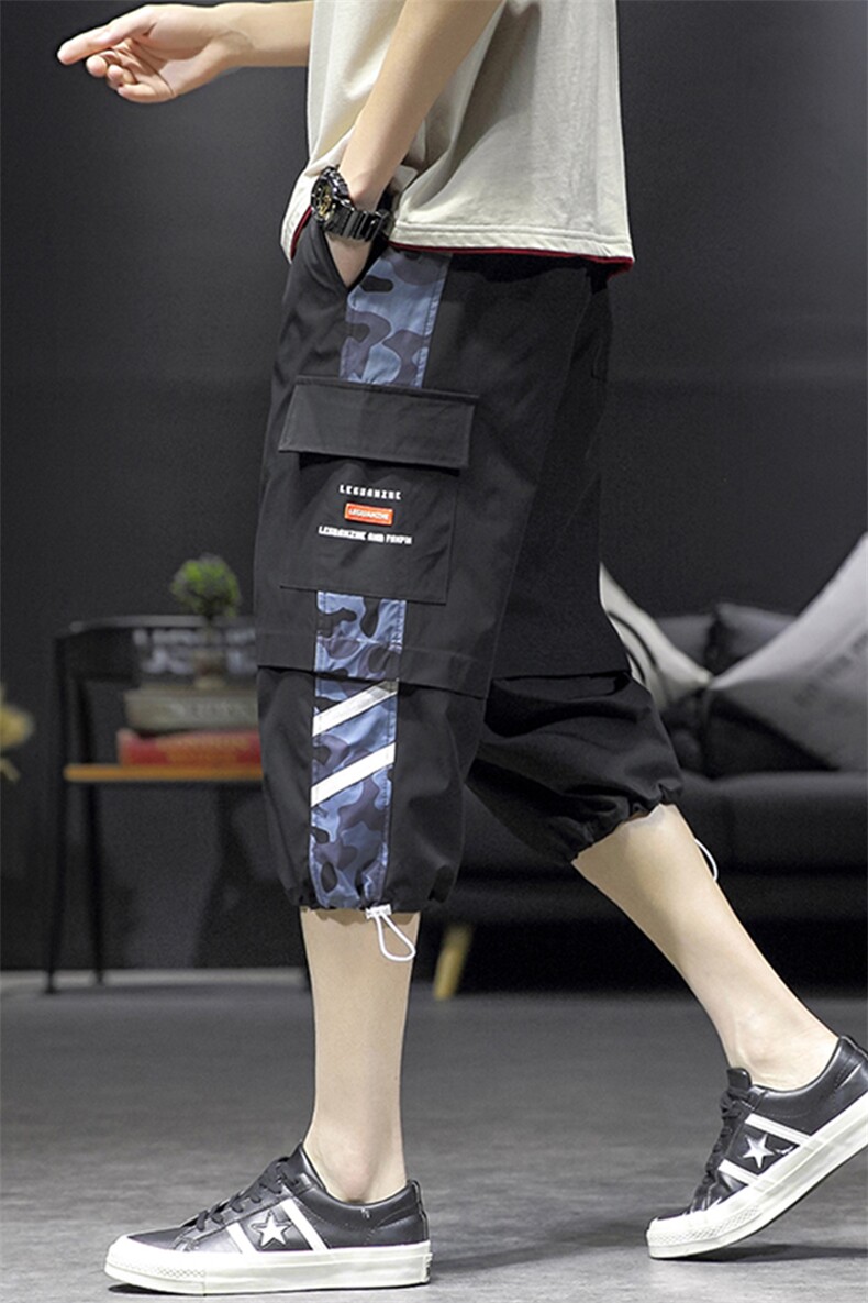 2024夏季新款日系沙发大码多口袋休闲七分裤M-5XHK21220-P35,男装牛仔裤,电商A022