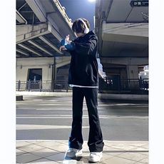 微喇牛仔裤男韩版潮流高街帅春季2025新款ins直筒长裤RK1508-P36，男装牛仔裤，星座412