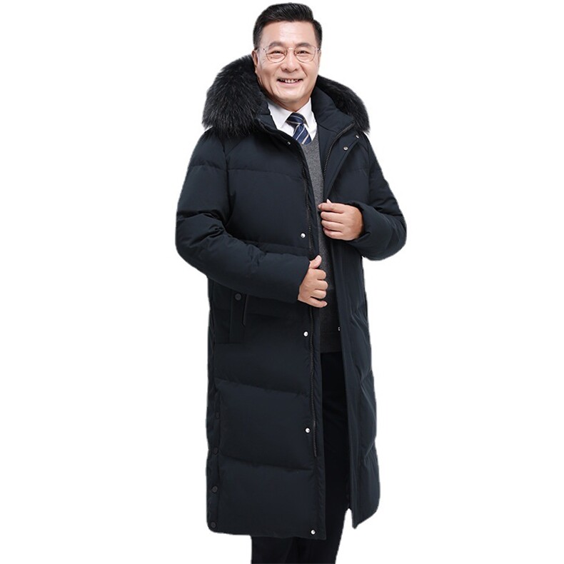 2025年长款过膝盖加绒加厚休闲商务爸爸装羽绒服真毛领yr08-P260,男装羽绒服,星座1210A