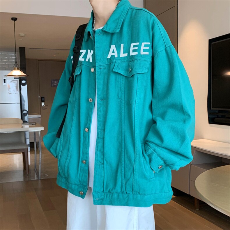 水洗牛仔外套男宽松街头复古休闲oversize情侣装夹克JK0339-P65,男装夹克,星座308B-1