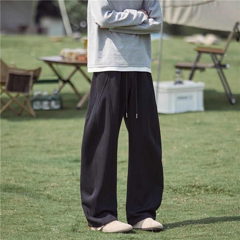 秋季新款美式休闲弯刀版型设计感宽松卫裤B315-K25692-特p40控78,男装休闲裤,电商B315