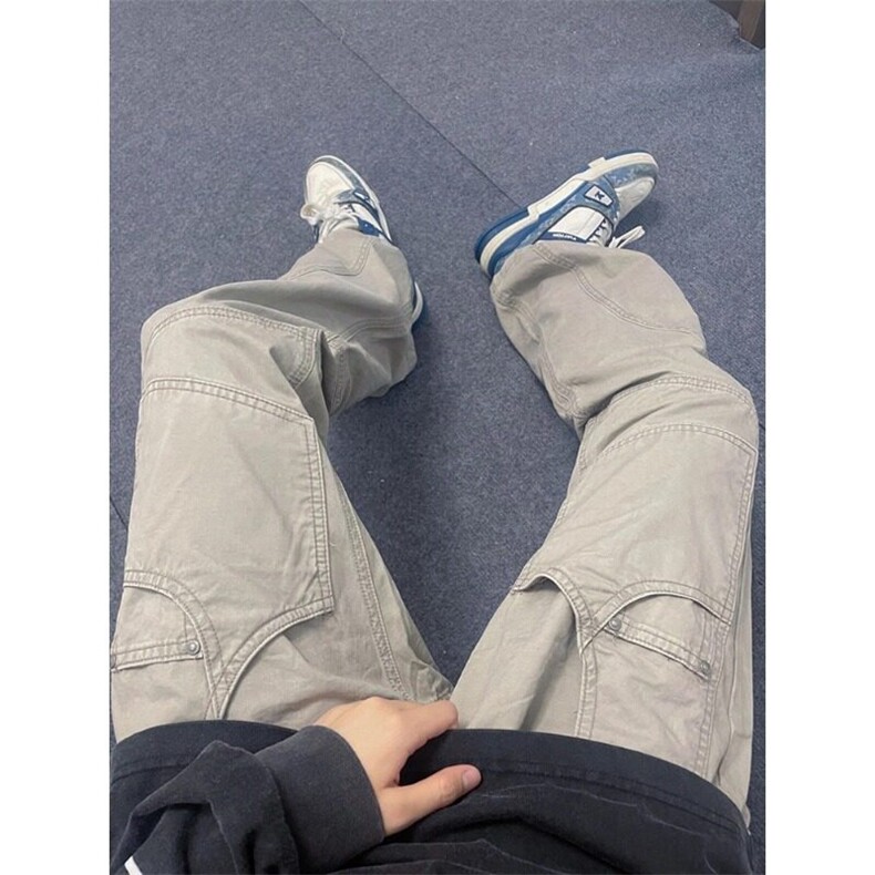 工装裤男女春秋款美式复古贴布多口袋伐木休闲裤潮牌KNZ20,男装休闲裤,星座1116A（原606A-3）