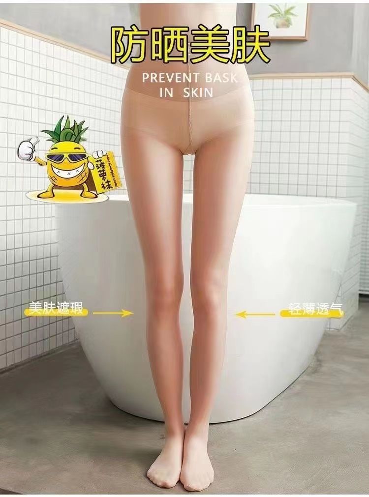 女薄款菠萝袜，防勾丝夏季光腿神器春秋款肉色连裤袜图片