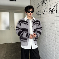 美式复古软糯仿貂毛毛衣开衫外套男女秋冬季MY9564-P60，男装针织衫/毛衣，星座1109-4