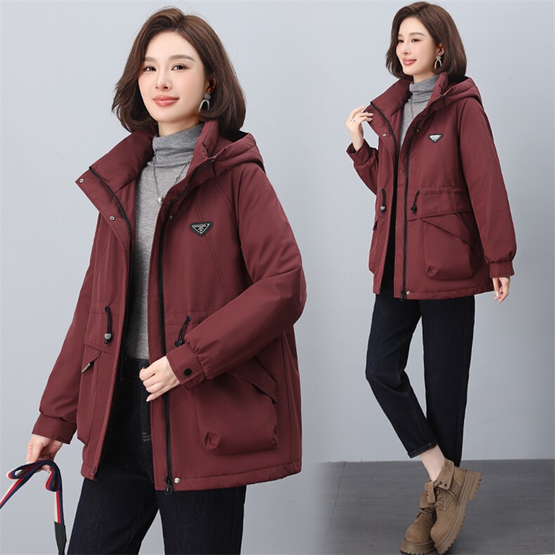 2024年冬季新款时尚休闲加绒加厚派克服,女装派克服,依恋蒂丝
