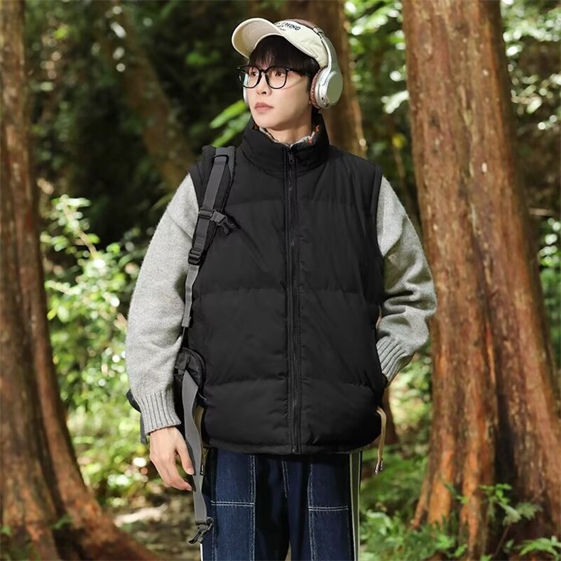 送背包双面穿棉马甲男女韩版潮流保暖2024冬季ins棉衣MF252-P70,男装背心/马甲,星座412-3