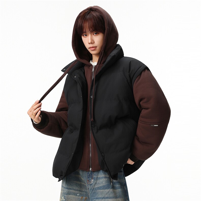 新款冬季羽绒棉服棉袄连帽假两件韩版宽松外套A436-2511-P85图片