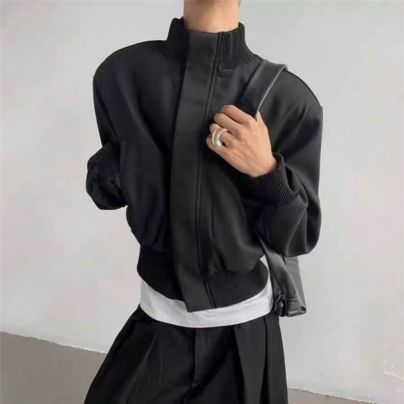 纯色暗扣立领飞行夹克外套JK0117-P73图片