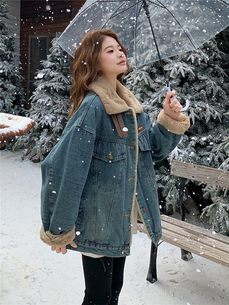【现货】新款数据好牛仔加绒加厚棉服外套P205-K298,女装棉衣/棉服,浙宝128A