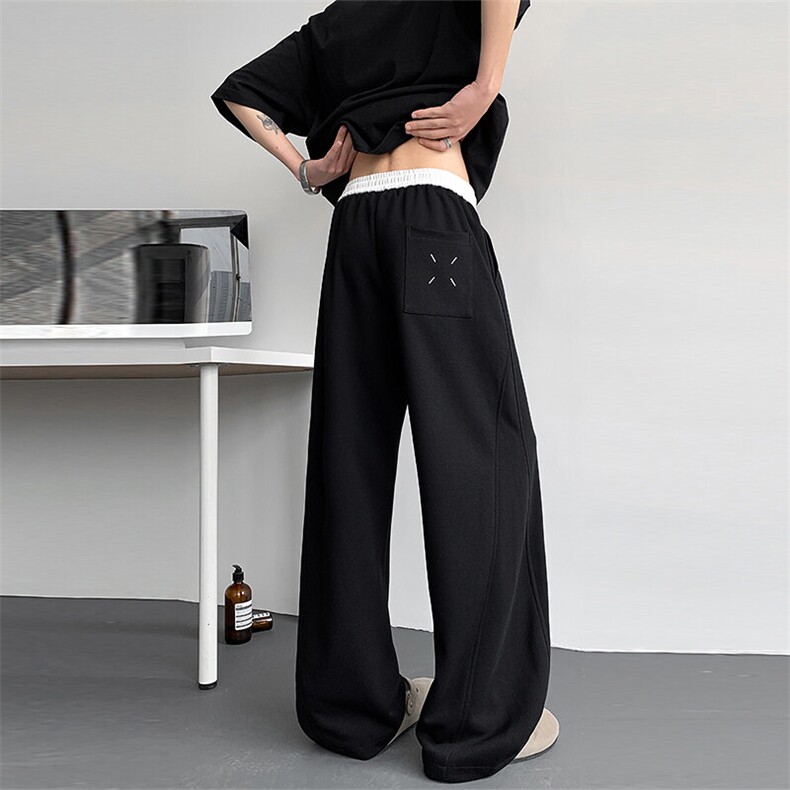 休闲裤男秋季新款港风宽松高品质华棉复合牛奶丝长裤K8558-特P40，男装休闲裤，星座214-9