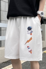 MK37165-P15冰丝短裤男士大码宽松休闲五分裤男运动中裤港风，男装休闲裤，电商A040