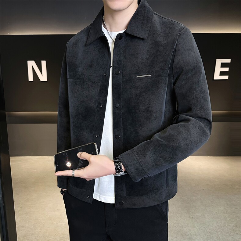 仿小牛皮扎染皮衣夹克男士外套C317-9895-P140卷后188，男装夹克，电商C317