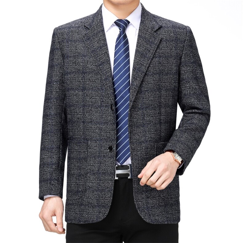 2023春秋季新款西服男商务休闲中年薄款小西装外套单西男免烫便西图片