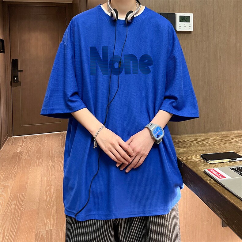 华夫格t恤男短袖男大码五分袖HT73424-P22,男装T恤,电商A040