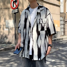 日系男新款青春流行标准原宿夏季文艺五分袖JC309P33，男装衬衫，星座1116-2