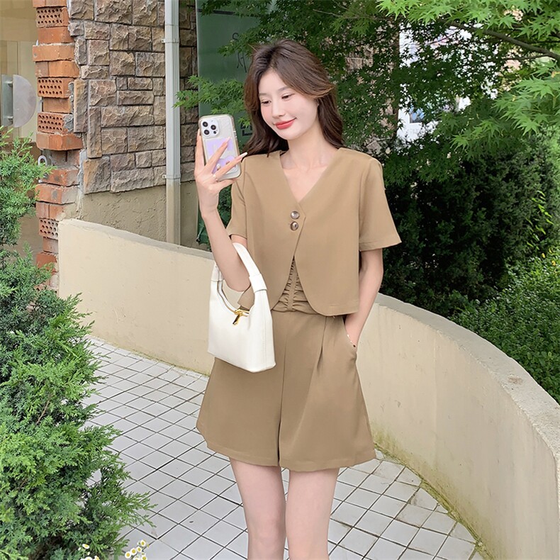 现货！短袖西装外套+裙裤两件套运动套装2C133-9003-P135-K188,女装套装/套裙,2C133