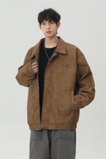 PU皮工装翻领夹克2025秋季痞帅潮流外套XZ301b-2-JK2590P85，男装夹克，星座301B-2（原A443-1）