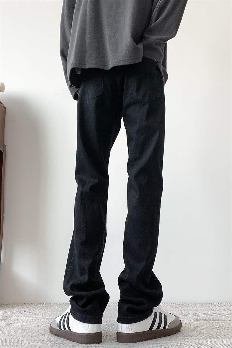 现货纯黑色破洞弹力加大码直筒牛仔裤310A-2BK302P50控78,男装牛仔裤,星座310A-2