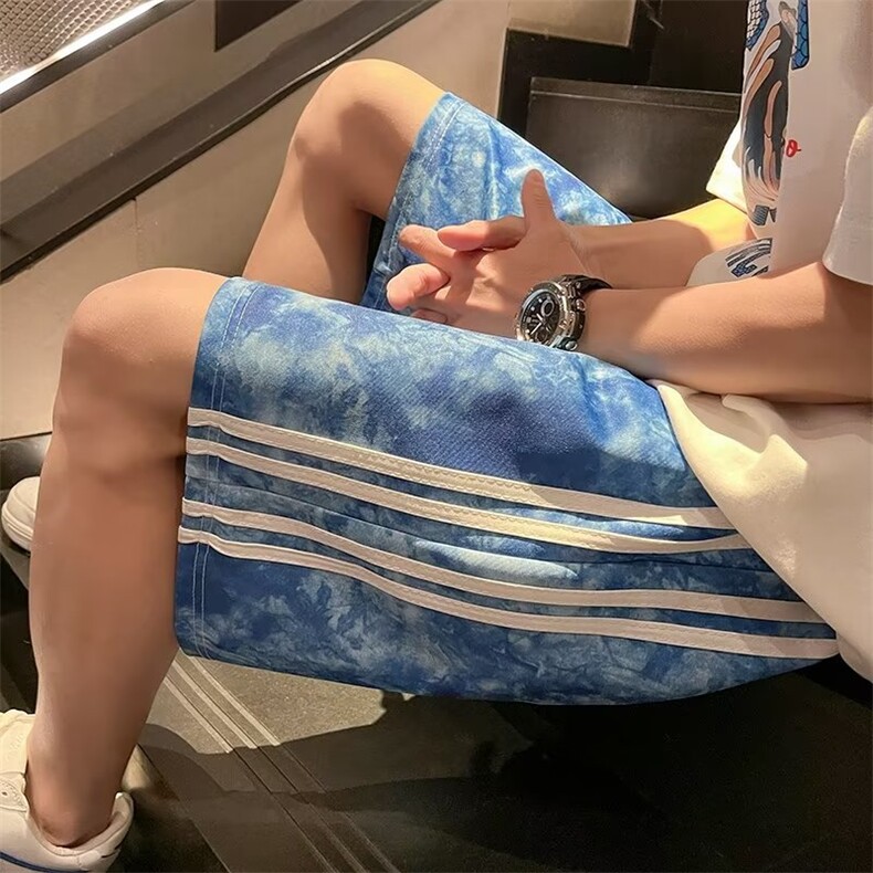 扎染短裤男夏季ins超火5分裤炸街百搭学生潮牌抽绳短裤DK430-P28图片