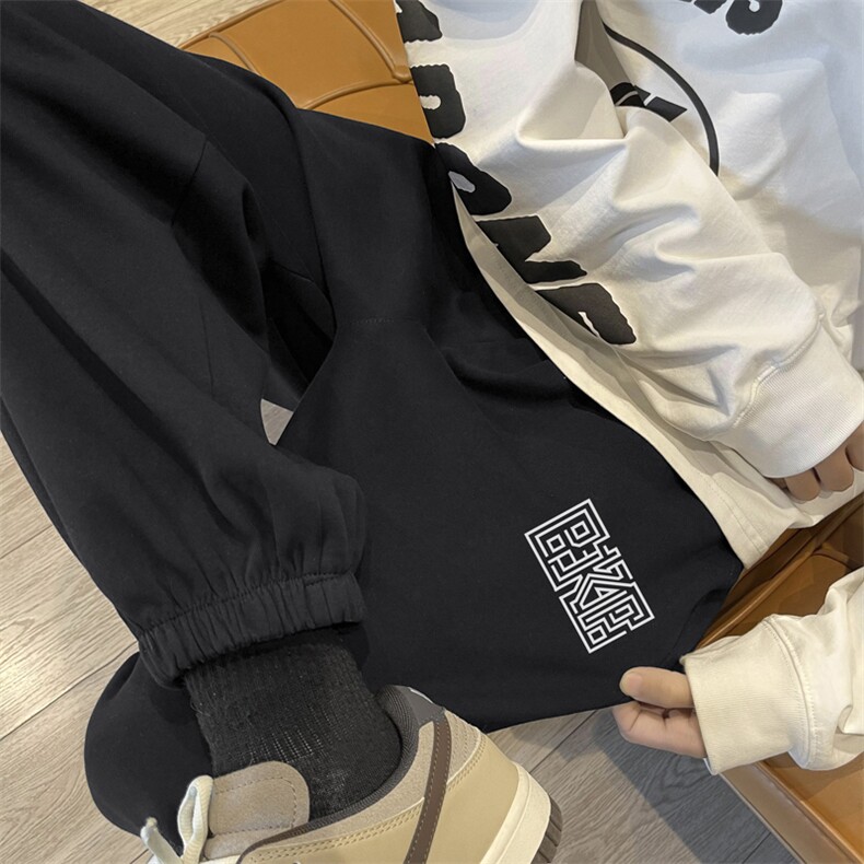 休闲裤男生春夏季潮流束脚裤港风高街潮牌宽松WK603-1特批24,男装休闲裤,星座718-1