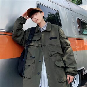 2022美式复古潮牌百搭机能风夹克韩版潮流工装外套学生 W4934-P62图片