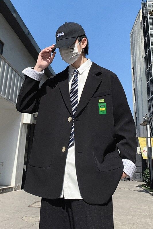小西装男士春秋季痞帅学院风dk制服宽松休闲单西服外套男XZ03-P80,男装西服,星座505-3