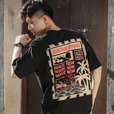 夏季新款日系卡通印花纯棉圆领短袖打底T恤衫C309B-T76-P35-X49，男装T恤，电商C309B