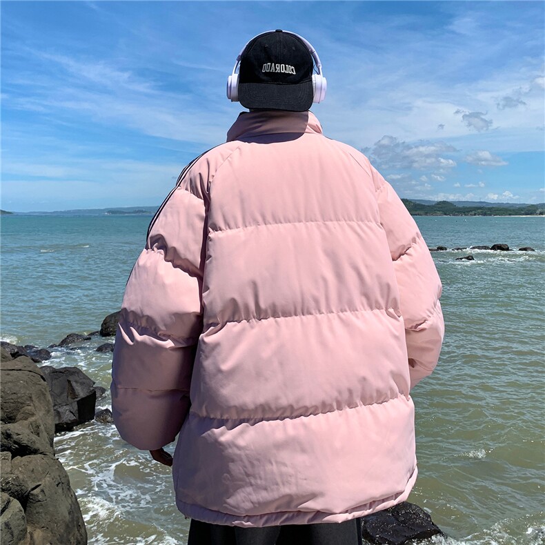 ！冬季条纹五防立领加绒加厚棉衣情侣撞色棉服外套MY7777-p68,男装棉衣,星座610B-1