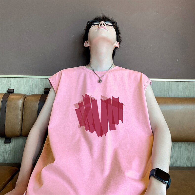 港风得物抖音直播品质男重磅纯棉250克无袖背心T恤T527P28控39，男装背心/马甲，电商C408(原B339-1)