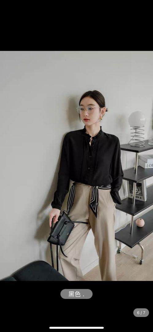 2022秋装新款长袖ol通勤衬衣职业百搭，其它，泰靡(1F)