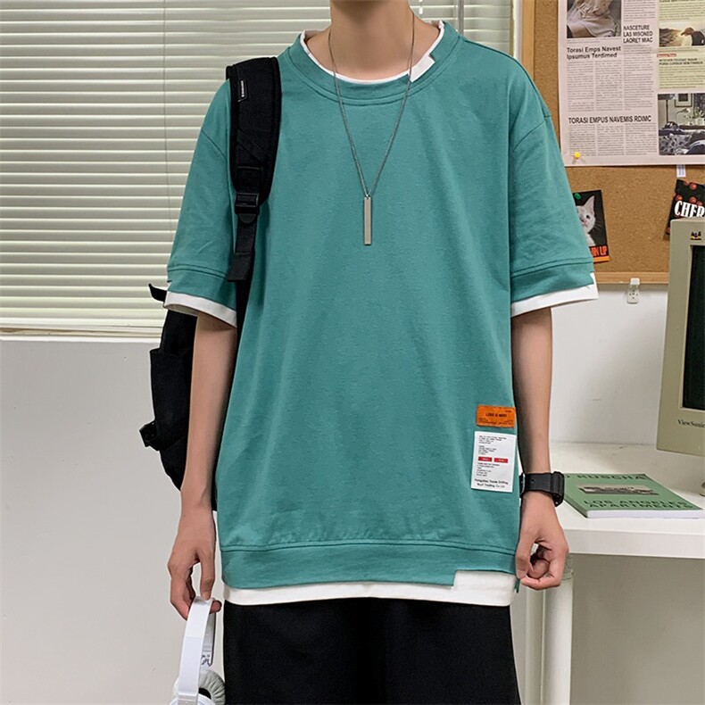 ins印花男五分袖圆领宽松潮城市风貌时尚潮牌T恤流行夏T607-P32,男装T恤,星座512-2