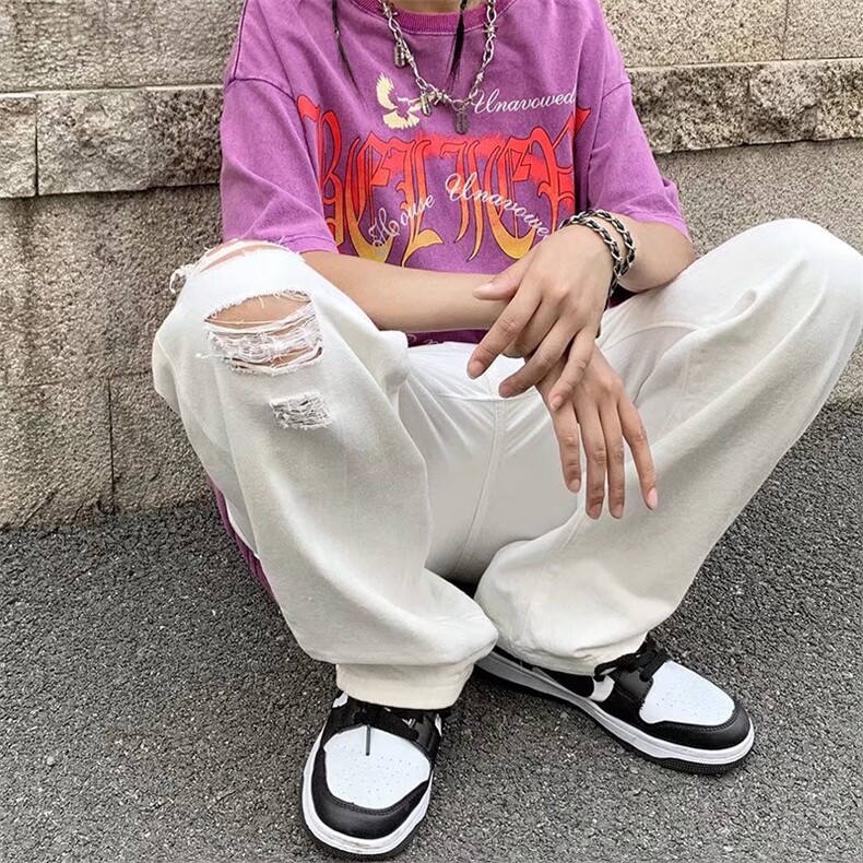 男青春流行原宿九分裤宽松直筒新款G096P42,男装牛仔裤,星座1116-2