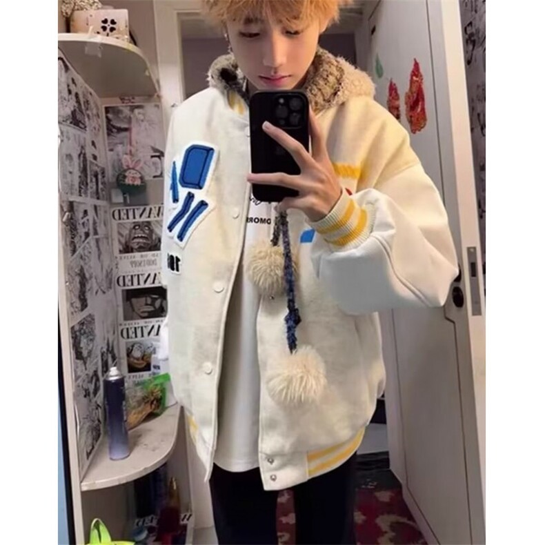 潮牌字母刺绣棒球服外套男女春秋季新款夹克J10300,男装夹克,星座1116A（原606A-3）
