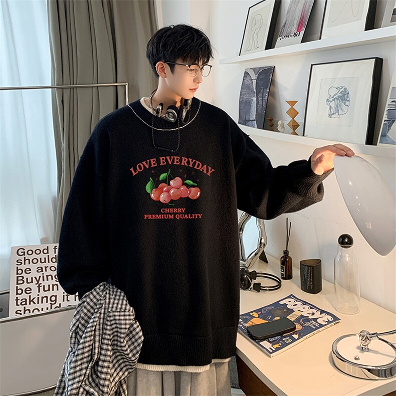 控78假两件毛衣男大码加绒针织衫男毛线衣M80325-P55加绒P70,男装针织衫/毛衣,电商A040