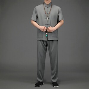 BETZ2201钱塘2020-2风亚麻唐装中老年男装中老年套装P120，男装中老年男装，钱塘207-2