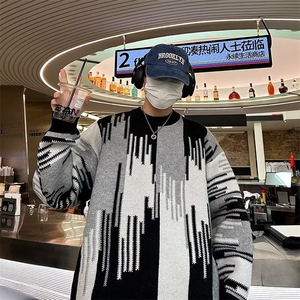 美式圆领毛衣男慵懒风休闲针织衫 X7132 P43图片