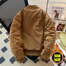 棉衣5W件现货冬季美拉德立领飞行夹克廓形高街棒球服加棉加厚外套，男装夹克，电商A486