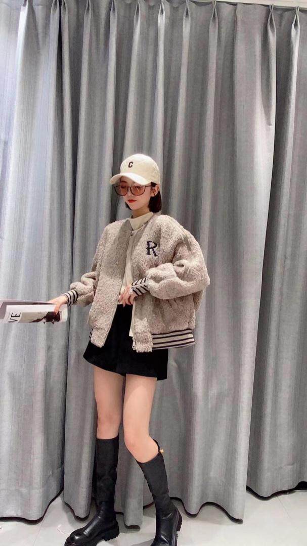 棒球领皮毛一体冬季单品，其它，姚姚家