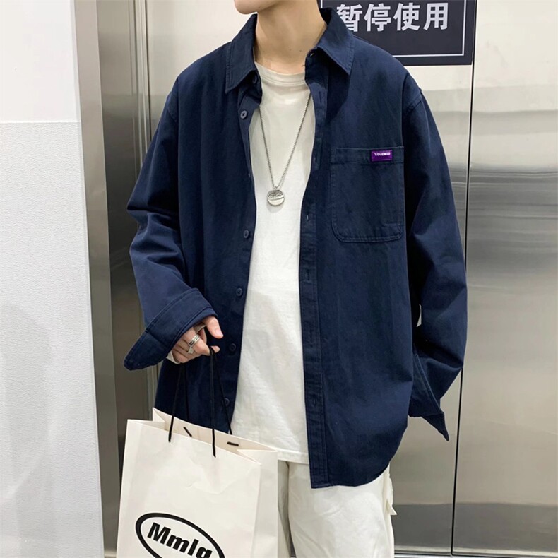 长袖衬衫春款男港风潮流灯芯绒CS09P35,男装衬衫,星座1116-2