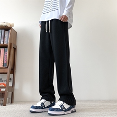 S-3XL纯色三条杠休闲裤直筒宽松加大码卫裤310A-2BK313P45控68，男装休闲裤，星座310A-2