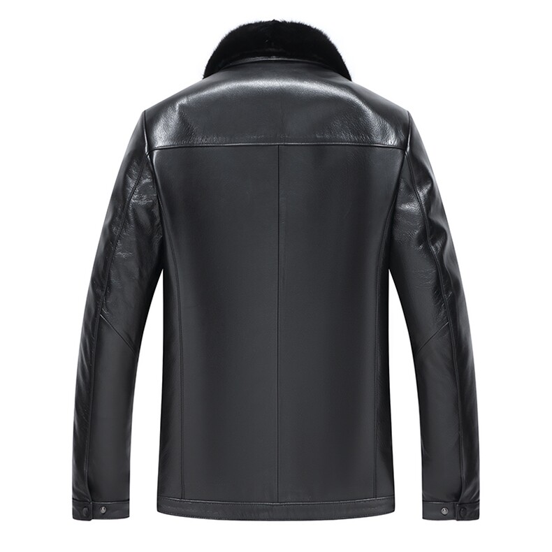 77056-2冬季新款真皮羽绒服男山羊皮外套商务休闲男装爸爸装P850,男装羽绒服,电商B360A（原721A）