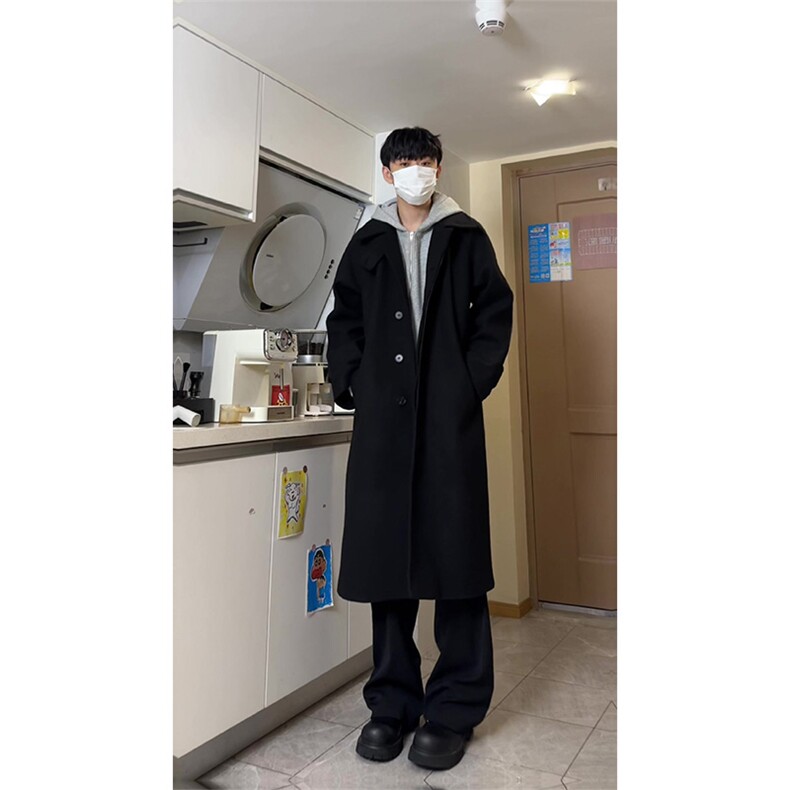 有货～冬季可立领ins韩版加棉加长毛呢大衣棉衣外套NZ666批135,男装棉衣,星座1004-6