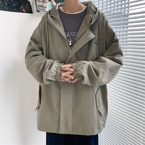 JK41072-P85纯棉连帽夹克男士大码工装夹克男外套男,男装夹克,电商A040