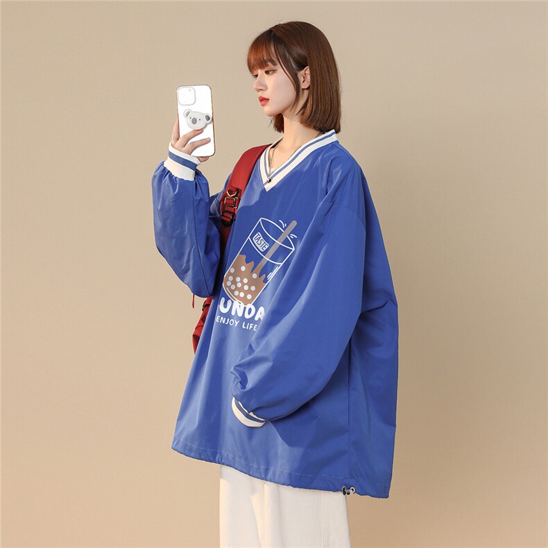 中性风2026秋季新款设计感印花宽松百搭情侣卫衣JK904p65控88,男装卫衣,A247A