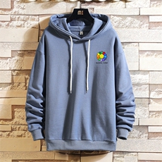 WY2101-P35加绒款-P40纯棉连帽卫衣男大码运动帽衫宽松薄砖墙，男装卫衣，电商A040A