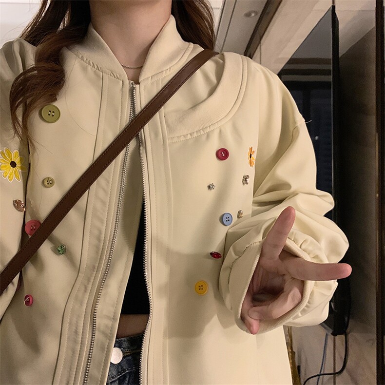 美式复古棒球服外套女2025年春款宽松百搭夹克潮C771-98,男装夹克,星座911-2(原星座613-2）