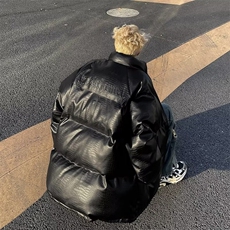 美式潮牌pu皮棉服男款冬季立领男冬季鳄鱼纹皮棉衣R2805P108，男装棉衣，星座1116-2