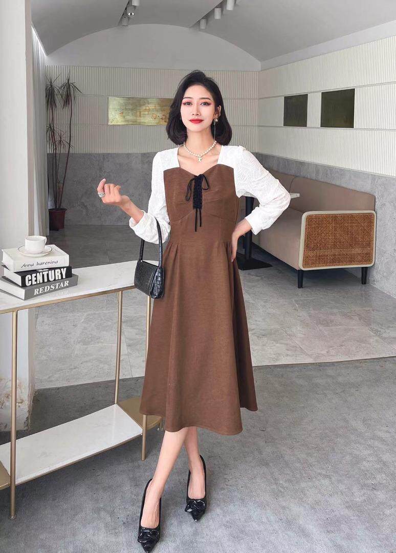 [现货]拼接连衣裙，两色、三个尺码，女装连衣裙，依柏璐(1F)