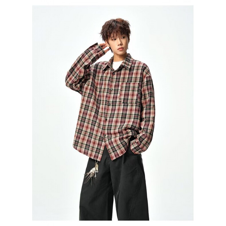 1506/QC63730/P49长袖衬衫宽松衬衣男生夏季潮流百搭休闲外套,男装衬衫,星座1506